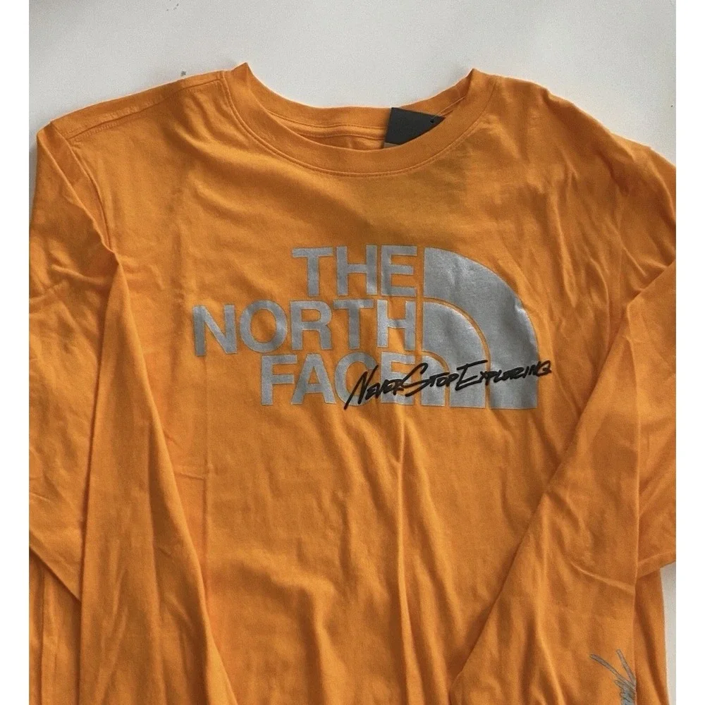 The North Face Men's‎ Long Sleeve Orange T-Shirt Size L